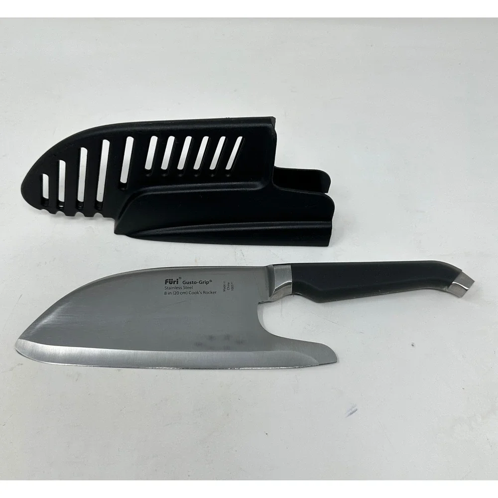 Furi Gusto-Grip 8 inch Cook's Rocker Stainless Steel Knife with Guard 100571